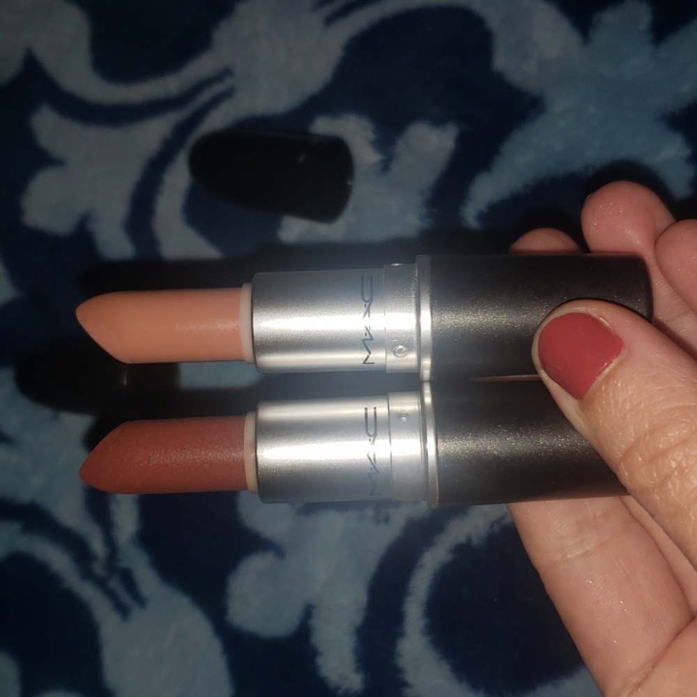 Two mac lipsticks and a nars lip pencil